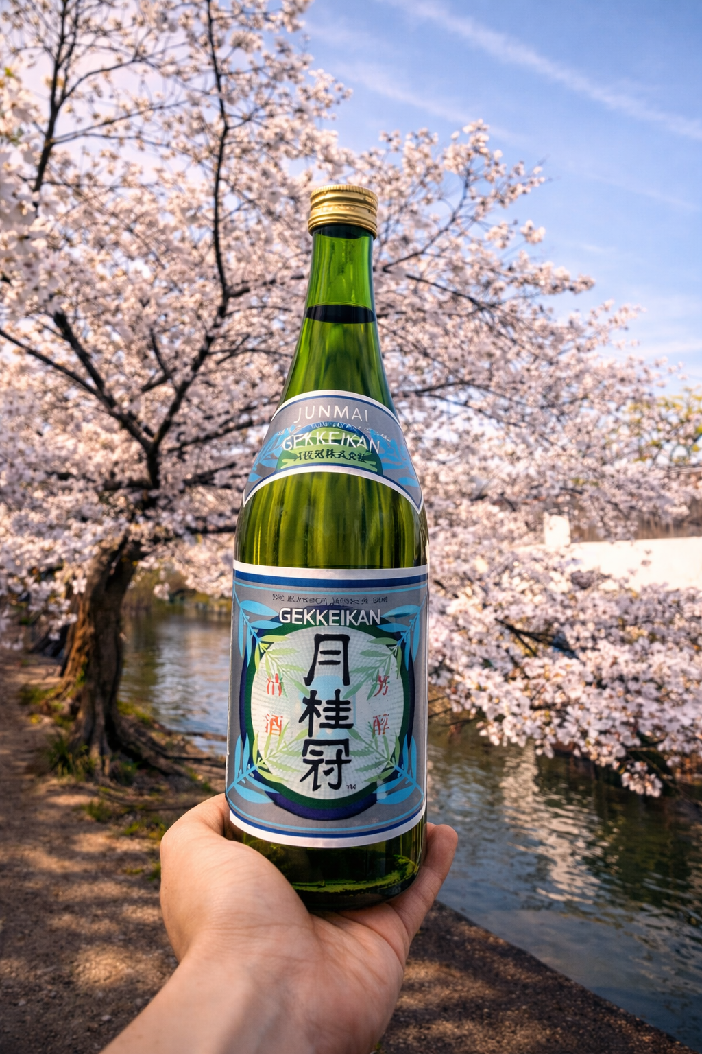 Traditional Junmai Sake with Cherry Blossoms